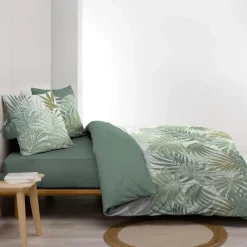 Parure De Lit|Housse De Couette|douceur d'intu017drieur Housse de couette et deux taies d'oreiller en coton (240 x 220 cm) Nymea Vert