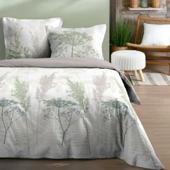 Parure De Lit|STOF Housse de couette et deux taies d'oreiller en coton (240 x 220 cm) Greta Vert sauge