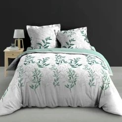 Parure De Lit|Housse De Couette|douceur d'intu017drieur Housse de couette et deux taies d'oreiller percale de coton (240 x 220 cm) Wendy e Vert