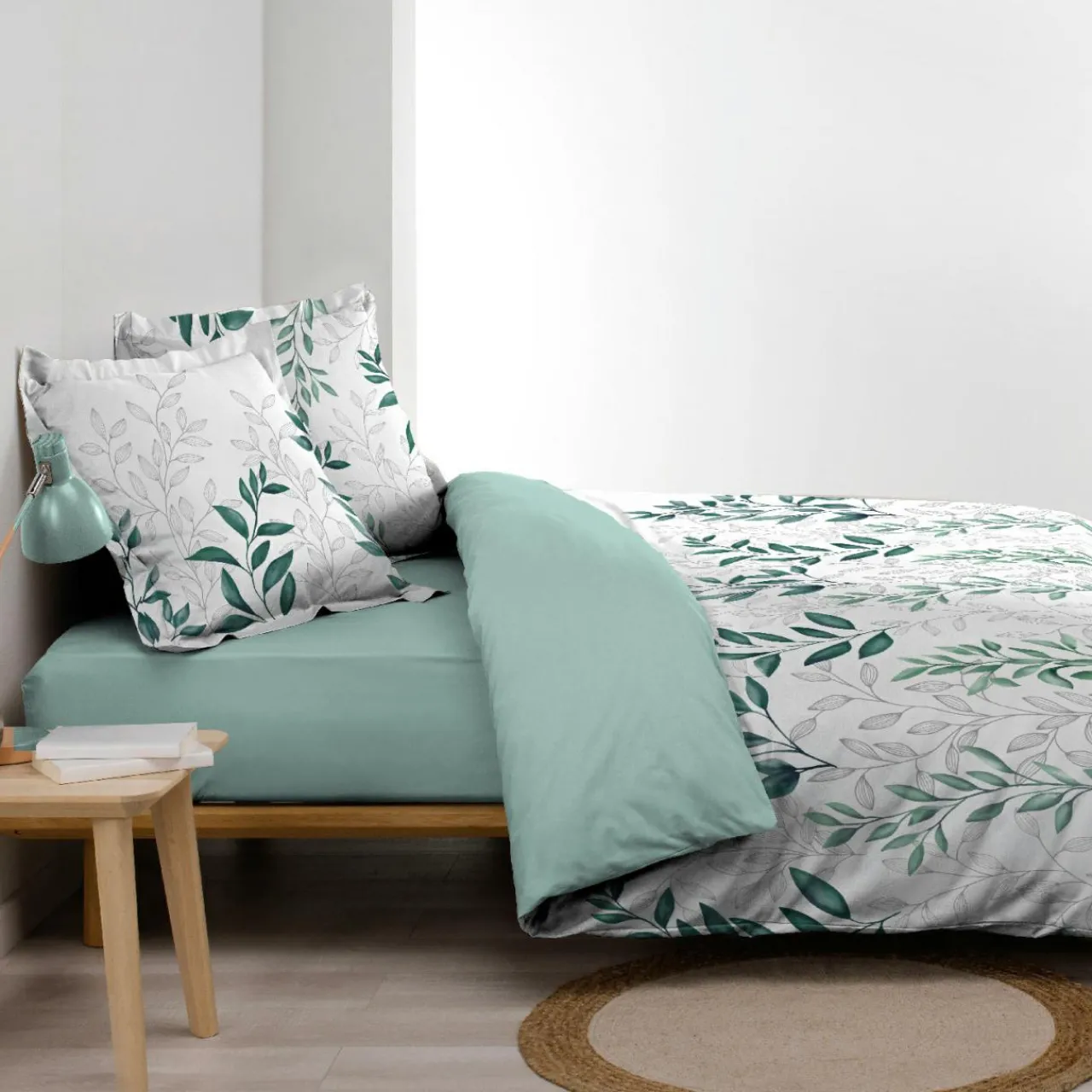 Parure De Lit|Housse De Couette|douceur d'intu017drieur Housse de couette et deux taies d'oreiller percale de coton (240 x 220 cm) Wendy e Vert