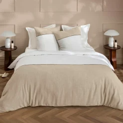 Parure De Lit|Housse De Couette|douceur d'intu017drieur Housse de couette et deux taies d'oreiller coton (240 x 220 cm) Gabrielle Beige