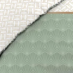 Parure De Lit|Housse De Couette|DOUCEUR D'INTERIEUR Housse de couette et deux taies percale de coton (240 x 220 cm) Belor e Vert