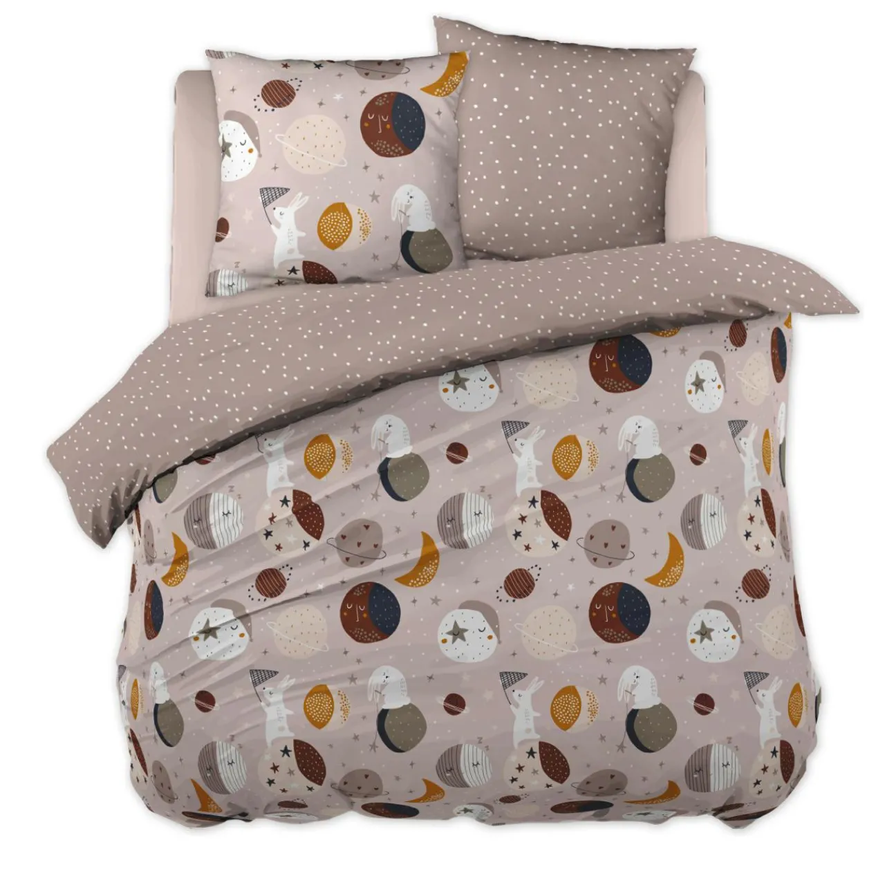 Linge De Lit Enfant|Linge De Lit Enfant|L'effet papillon Housse de couette et deux taies enfant coton (200 x 200 cm) Sky Dream Rose