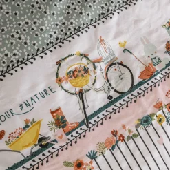 Linge De Lit Enfant|Linge De Lit Enfant|L'EFFET PAPILLON Housse de couette et deux taies enfant coton (240 x 220 cm) Jardinage Multicolore