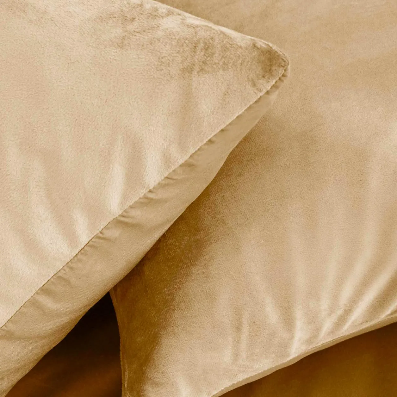 Parure De Lit|Housse De Couette|douceur d'intu017drieur Housse de couette et deux taies d'oreiller velours (240 x 220 cm) Velina sable Beige