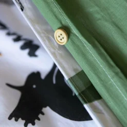 Linge De Lit Enfant|Linge De Lit Enfant|L'EFFET PAPILLON Housse de couette et deux taies enfant coton (240 x 220 cm) Cretace e Vert