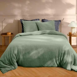 Parure De Lit|Housse De Couette|douceur d'intu017drieur Housse de couette et deux taies d'oreiller bouclette (240 x 220 cm) Helena cédre Vert