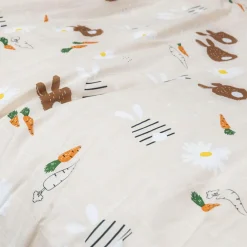 Linge De Lit Enfant|Linge De Lit Enfant|L'EFFET PAPILLON Housse de couette et deux taies enfant coton (200 x 200 cm) Pompon Marron