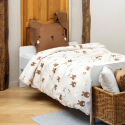 Linge De Lit Enfant|Linge De Lit Enfant|L'EFFET PAPILLON Housse de couette et deux taies enfant coton (200 x 200 cm) Pompon Marron