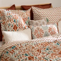 Parure De Lit|Housse De Couette|Atmosphera, cru017dateur d'intu017drieur Housse de couette et deux taies coton (240 x 220 cm) Ikat Multicolore