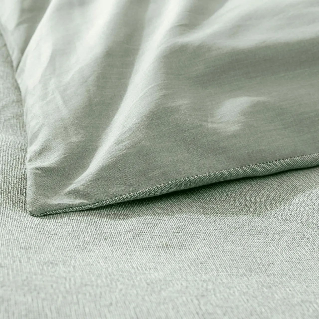 Parure De Lit|Housse De Couette|douceur d'intu017drieur Housse de couette et deux taies d'oreiller coton (260 x 240 cm) Meline Vert sauge