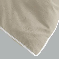 Parure De Lit|Housse De Couette|DOUCEUR D'INTERIEUR Housse de couette et deux taies coton lavé (260 x 240 cm) Linette Beige