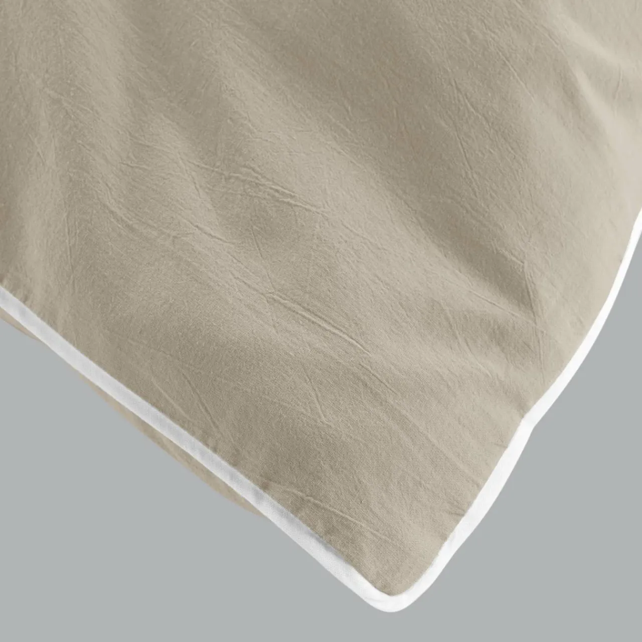 Parure De Lit|Housse De Couette|DOUCEUR D'INTERIEUR Housse de couette et deux taies coton lavé (260 x 240 cm) Linette Beige