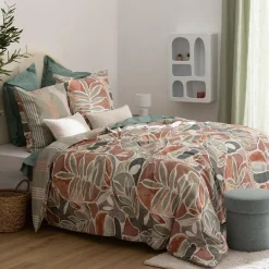 Parure De Lit|Housse De Couette|Atmosphera, cru017dateur d'intu017drieur Housse de couette et deux taies coton (240 x 220 cm) Alvaro Multicolore