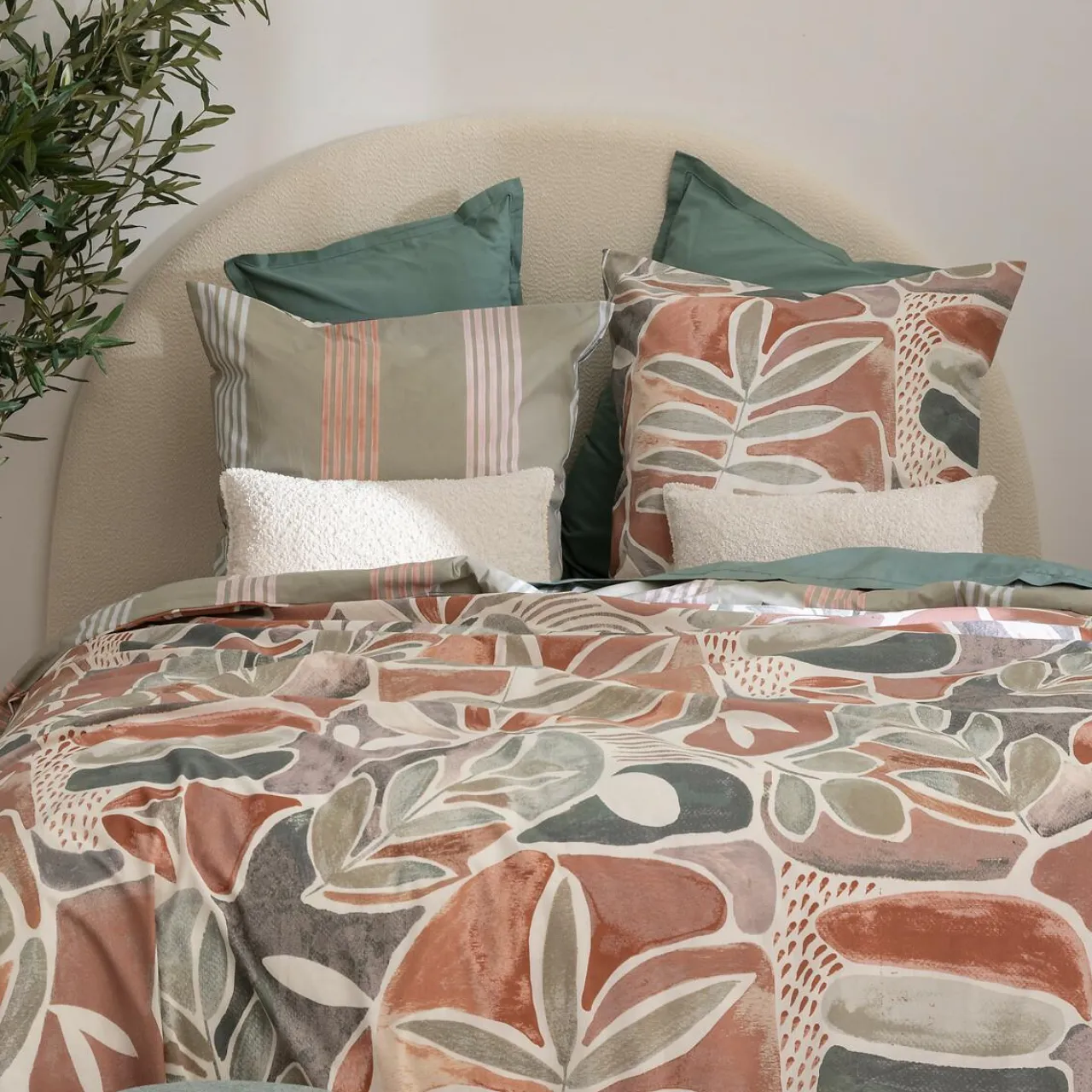 Parure De Lit|Housse De Couette|Atmosphera, cru017dateur d'intu017drieur Housse de couette et deux taies coton (240 x 220 cm) Alvaro Multicolore