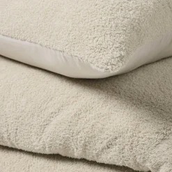 Parure De Lit|Housse De Couette|douceur d'intu017drieur Housse de couette et deux taies d'oreiller bouclette (240 x 220 cm) Helena Ecru