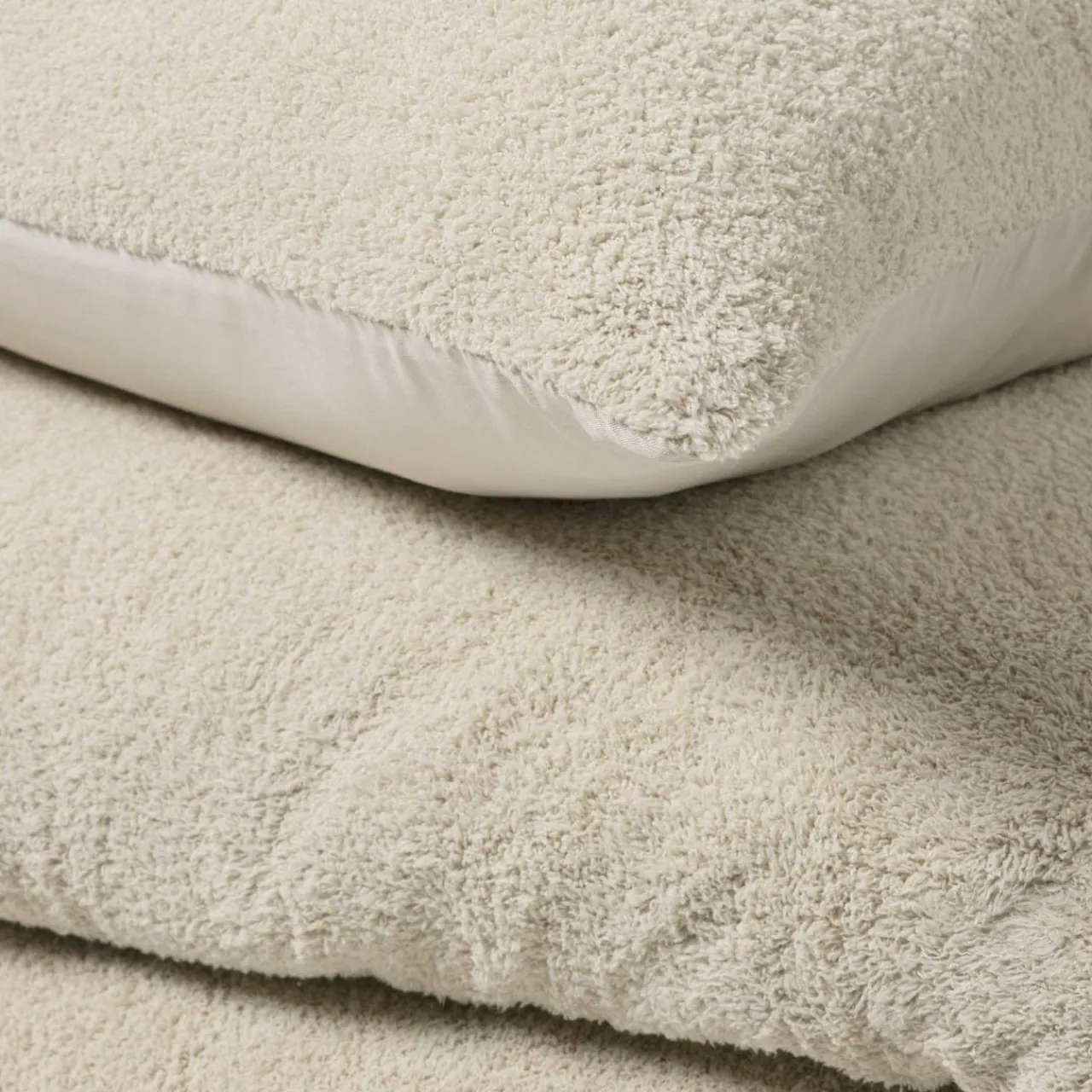 Parure De Lit|Housse De Couette|douceur d'intu017drieur Housse de couette et deux taies d'oreiller bouclette (240 x 220 cm) Helena Ecru