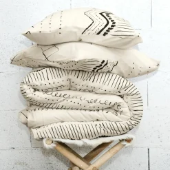 Parure De Lit|Housse De Couette|L'EFFET PAPILLON Housse de couette et deux taies coton (260 x 240 cm) Berbère e Noir