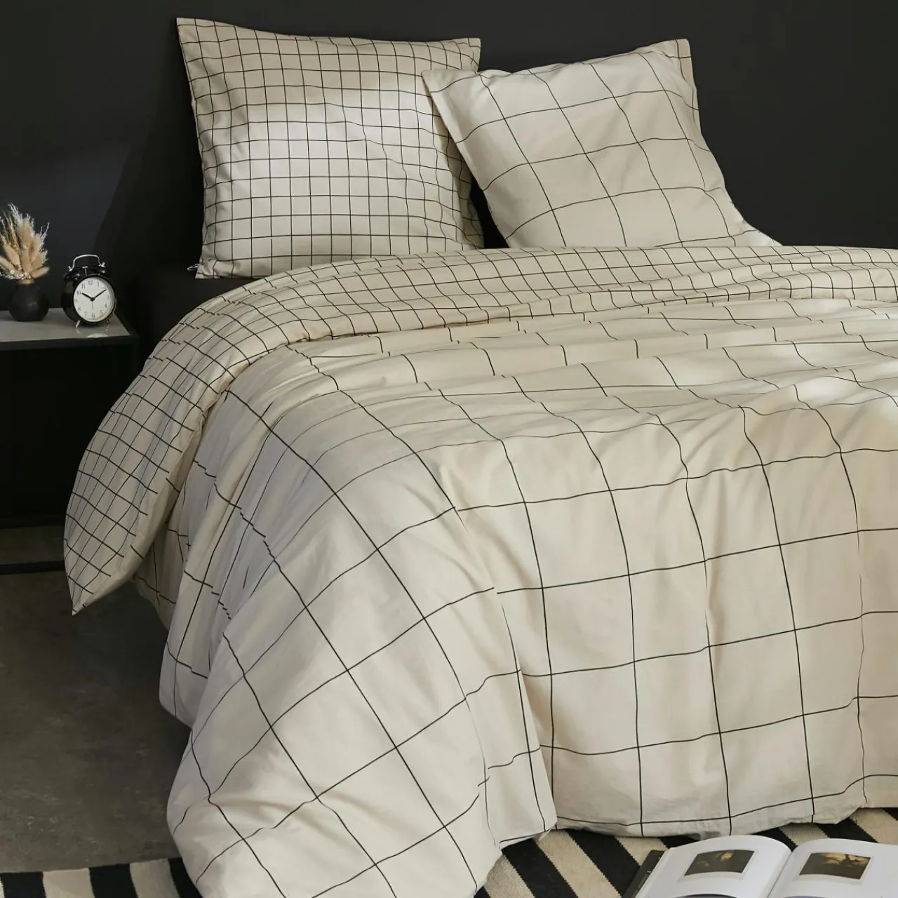 Parure De Lit|Housse De Couette|L'EFFET PAPILLON Housse de couette et deux taies coton (200 x 200 cm) Carrie Beige