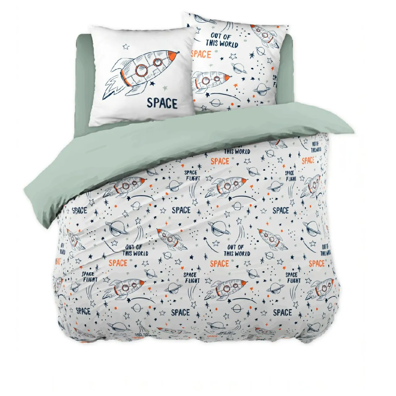 Linge De Lit Enfant|Linge De Lit Enfant|l'Effet Papillon Housse de couette et deux taies enfant coton (240 x 220 cm) Galaxie he Blanc