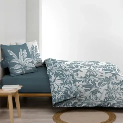 Parure De Lit|Housse De Couette|douceur d'intu017drieur Housse de couette et deux taies d'oreiller en coton (240 x 220 cm) Hera Bleu