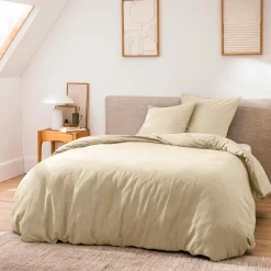 Parure De Lit|Housse De Couette|douceur d'intu017drieur Housse de couette et deux taies d'oreiller coton (240 x 220 cm) Meline sable Beige