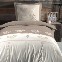 Parure De Lit|STOF Housse de couette et une taie d'oreiller en coton (140 x 200 cm) Modane Ecru