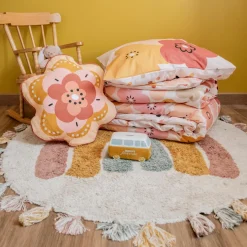 Linge De Lit Enfant|Linge De Lit Enfant|l'Effet Papillon Housse de couette et une taie enfant coton (140 x 200 cm) Barbotine Multicolore