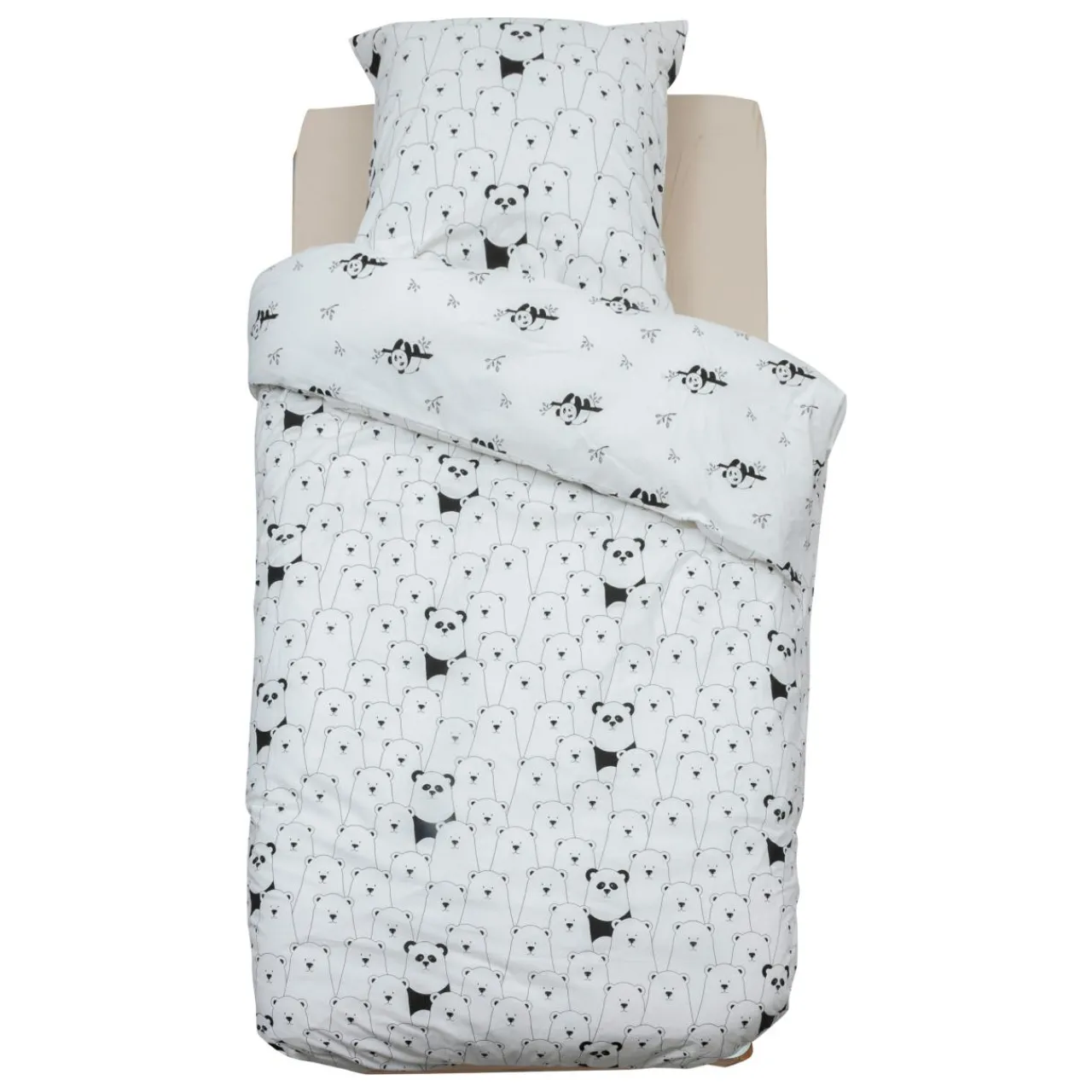 Linge De Lit Enfant|Linge De Lit Enfant|Atmosphera cru017dateur d'intu017drieur for kids Housse de couette et une taie enfant coton (140 x 200 cm) Panda e Noir