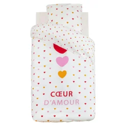 Linge De Lit Enfant|Linge De Lit Enfant|Atmosphera cru017dateur d'intu017drieur for kids Housse de couette et une taie enfant coton (140 x 200 cm) Amour Multicolore