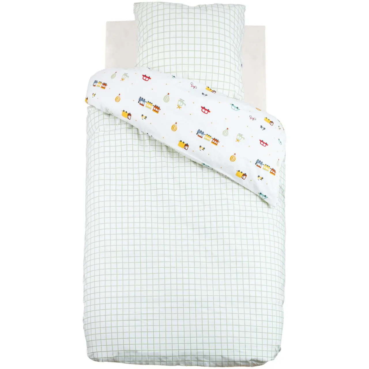 Linge De Lit Enfant|Linge De Lit Enfant|Atmosphera cru017dateur d'intu017drieur for kids Housse de couette et une taie enfant coton (140 x 200 cm) Voitures Multicolore