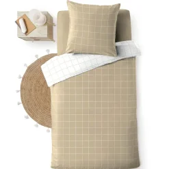 Parure De Lit|Housse De Couette|douceur d'intu017drieur Housse de couette et une taie d'oreiller en coton (140 x 200 cm) Cadria Blanc