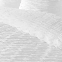 Parure De Lit|Housse De Couette|douceur d'intu017drieur Housse de couette et une taie d'oreiller microfibre (140 x 200 cm) Plissia Blanc