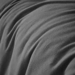 Housse De Couette|EMINZA Housse de couette flanelle de coton (200 x 200 cm) Nina Gris Anthracite
