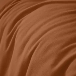 Housse De Couette|EMINZA Housse de couette flanelle de coton (240 x 220 cm) Théa Terracotta