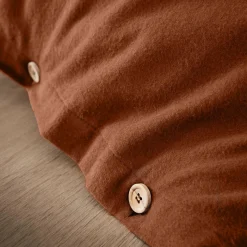 Housse De Couette|EMINZA Housse de couette flanelle de coton (240 x 220 cm) Théa Terracotta