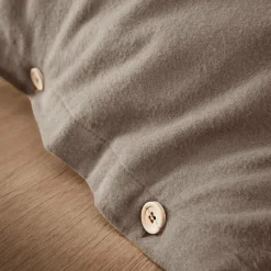 Housse De Couette|EMINZA Housse de couette flanelle de coton (260 x 240 cm) Nina Ficelle