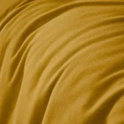 Housse De Couette|EMINZA Housse de couette flanelle de coton (140 x 200 cm) Nina Jaune ocre