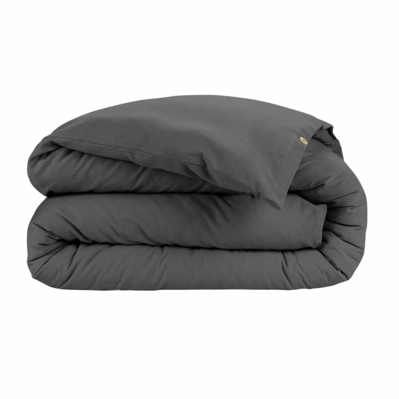 Housse De Couette|EMINZA Housse de couette flanelle de coton (140 x 200 cm) Nina Gris Anthracite