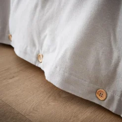 Housse De Couette|EMINZA Housse de couette flanelle de coton (240 x 220 cm) Nina Gris clair