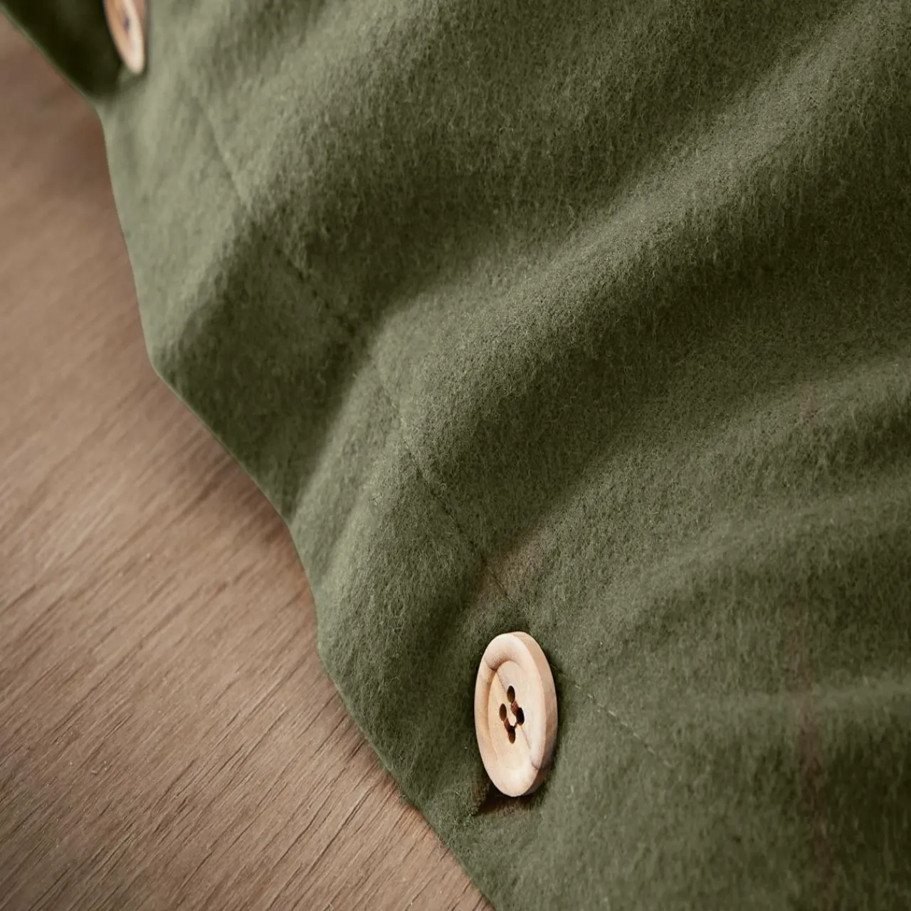 Housse De Couette|EMINZA Housse de couette flanelle de coton (200 x 200 cm) Nina Vert romarin