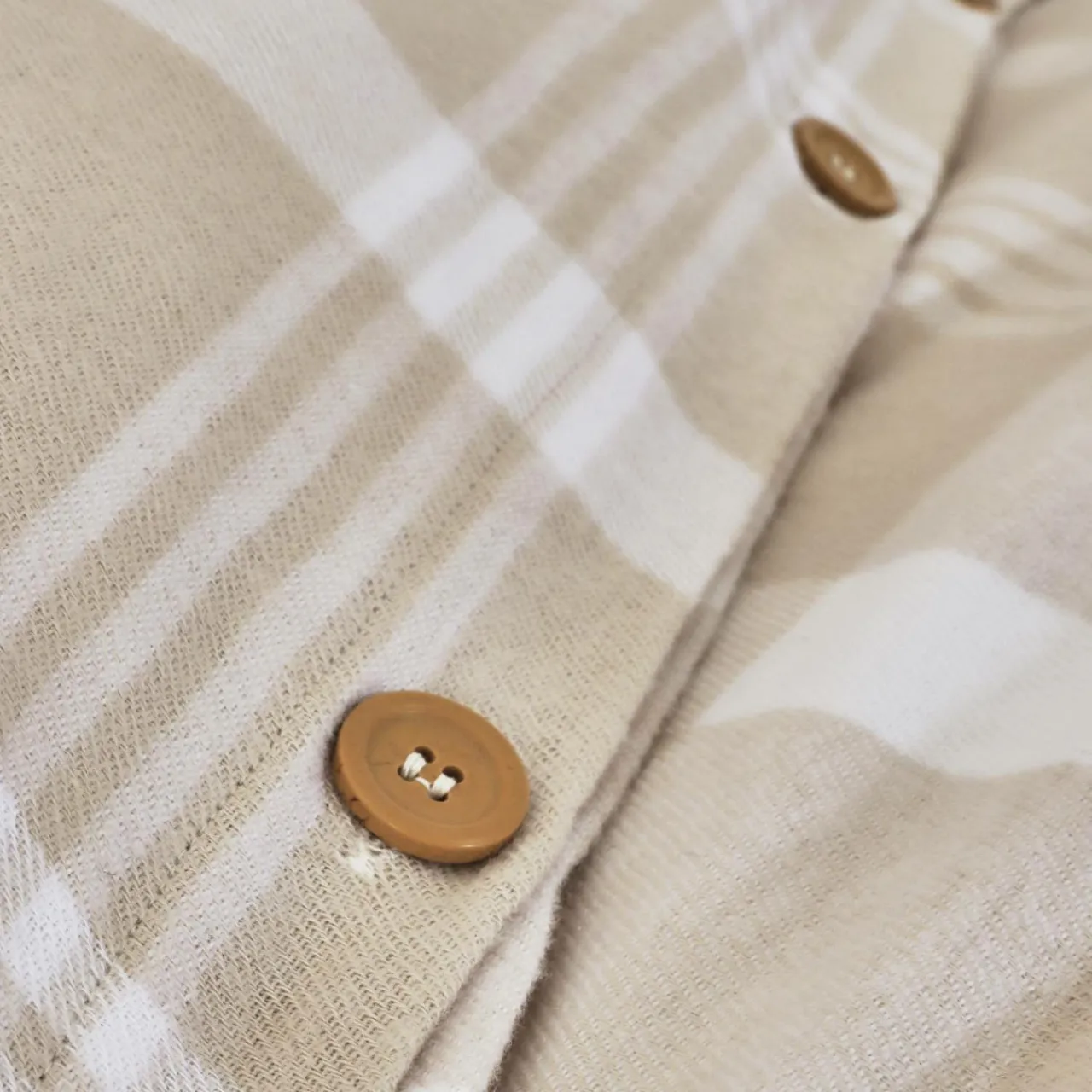 Housse De Couette|EMINZA Housse de couette flanelle de coton (200 x 200 cm) Nina carreaux Beige Carreau Beige