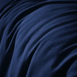 Housse De Couette|EMINZA Housse de couette flanelle de coton (200 x 200 cm) Nina Bleu nuit