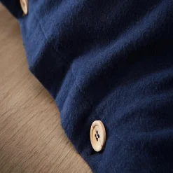 Housse De Couette|EMINZA Housse de couette flanelle de coton (200 x 200 cm) Nina Bleu nuit