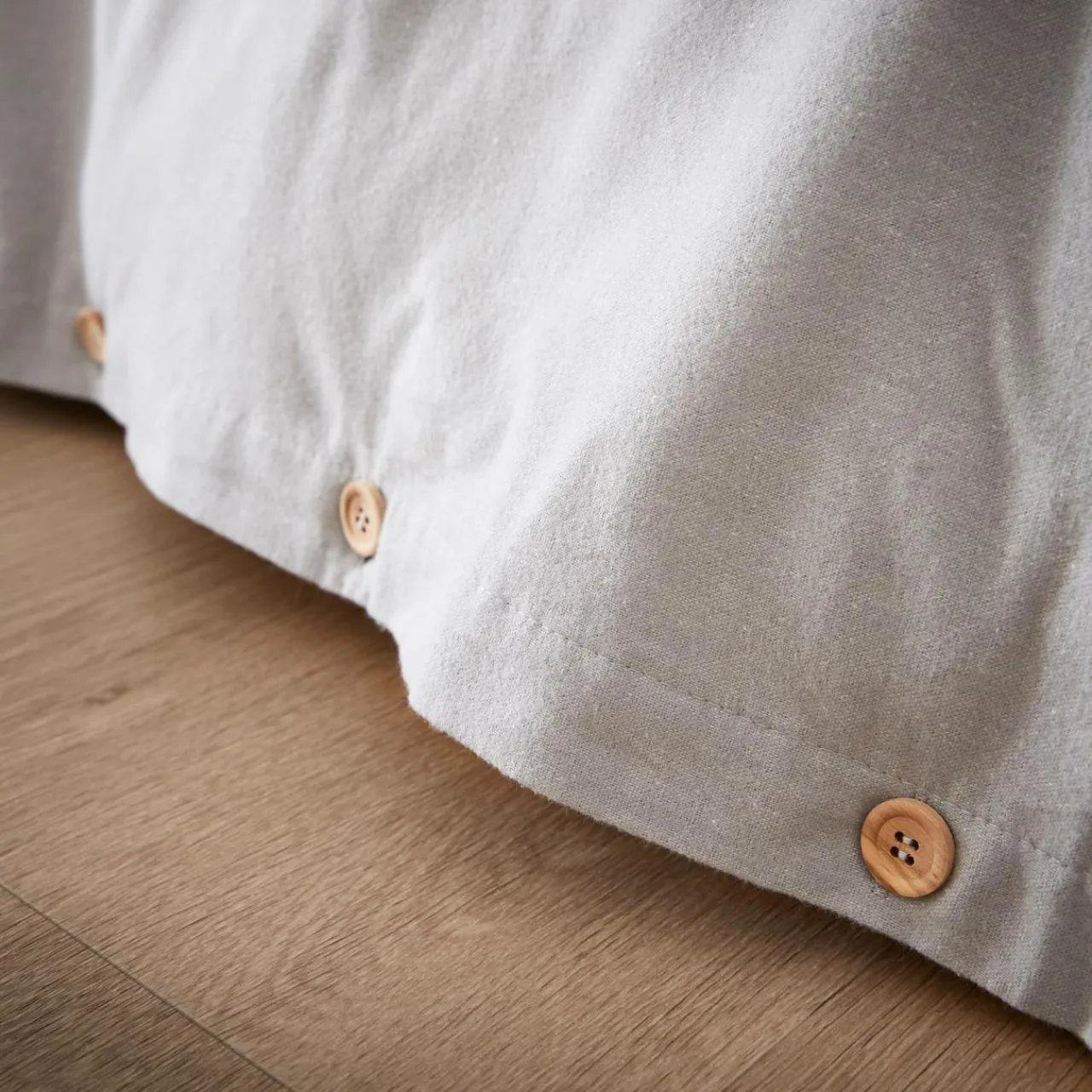 Housse De Couette|EMINZA Housse de couette flanelle de coton (200 x 200 cm) Nina Gris clair