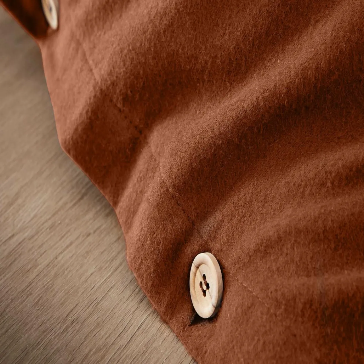 Housse De Couette|EMINZA Housse de couette flanelle de coton (280 x 240 cm) Nina Terracotta