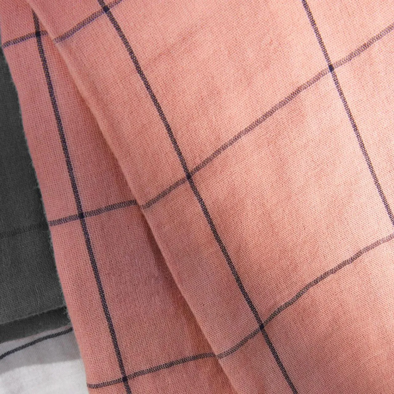 Housse De Couette|EMINZA Housse de couette gaze de coton (200 x 200 cm) Gaïa Match Rose Pêche