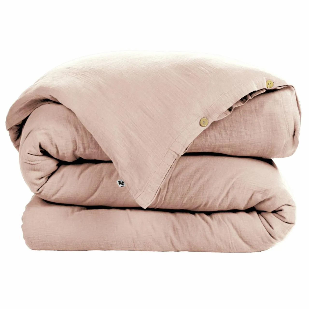 Housse De Couette|EMINZA Housse de couette gaze de coton (280 x 240 cm) Gaïa Rose poudré