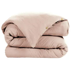 Housse De Couette|EMINZA Housse de couette gaze de coton (200 x 200 cm) Gaïa Rose poudré
