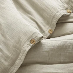 Housse De Couette|EMINZA Housse de couette gaze de coton (280 x 240 cm) Gaïa pampa Beige